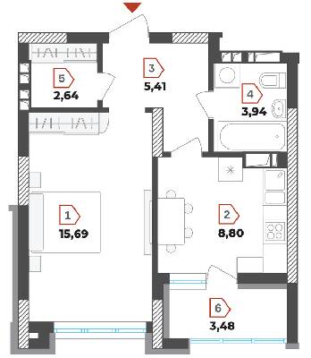 1-кімнатна 39 м² в ЖК DOCK32 від 50 000 грн/м², Київ