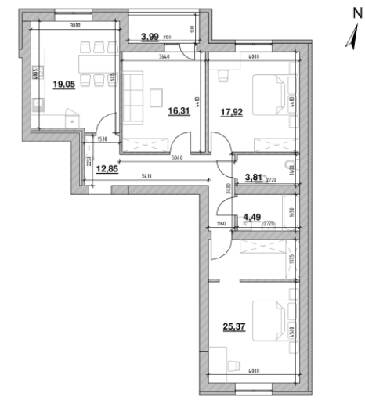 3-кімнатна 102.84 м² в ЖК Шенген від 22 069 грн/м², Львів