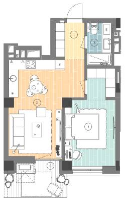 1-кімнатна 49.8 м² в ЖК UNIT.Home від 81 750 грн/м², Київ