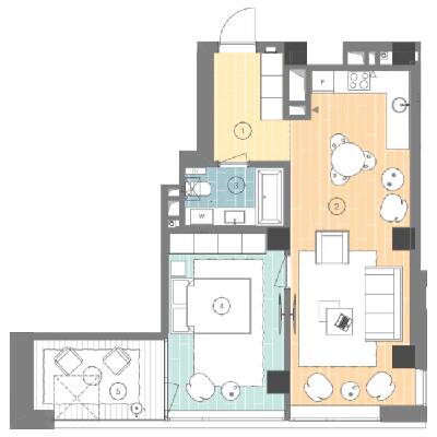 1-кімнатна 55.6 м² в ЖК UNIT.Home від 81 750 грн/м², Київ