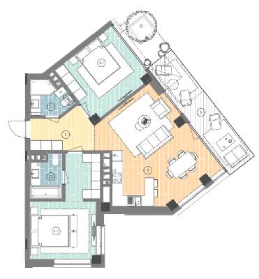 2-кімнатна 81.9 м² в ЖК UNIT.Home від 64 450 грн/м², Київ