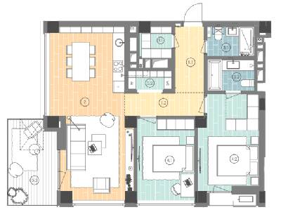 2-кімнатна 86.2 м² в ЖК UNIT.Home від 79 400 грн/м², Київ