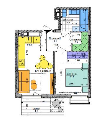 1-комнатная 38.8 м² в ЖК Respublika от 44 580 грн/м², Киев
