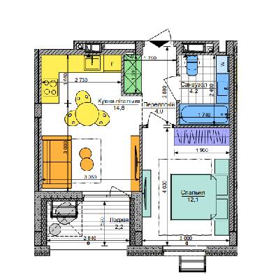 1-комнатная 37.3 м² в ЖК Respublika от 44 580 грн/м², Киев