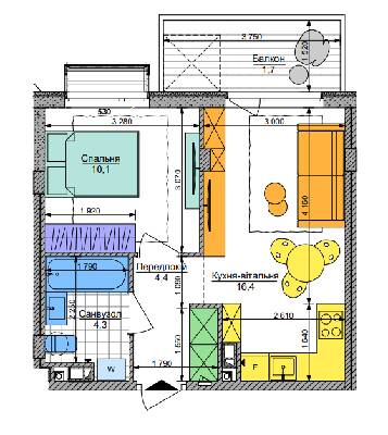 1-комнатная 36.9 м² в ЖК Respublika от 44 580 грн/м², Киев