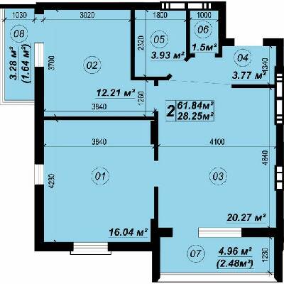 2-кімнатна 61.84 м² в ЖК Verba від 19 000 грн/м², смт Глеваха