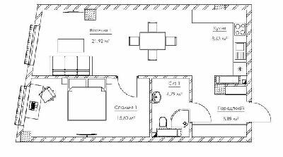 2-комнатная 56.83 м² в ЖК Franklin Concept House от 55 701 грн/м², Киев