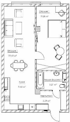 2-комнатная 62.36 м² в ЖК Franklin Concept House от 55 701 грн/м², Киев