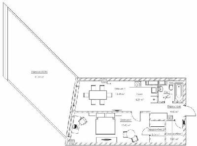 2-комнатная 64.71 м² в ЖК Franklin Concept House от 55 701 грн/м², Киев