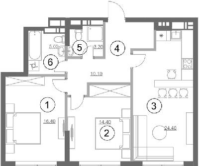 2-кімнатна 73.5 м² в ЖК Greenville Park від 63 250 грн/м², Київ