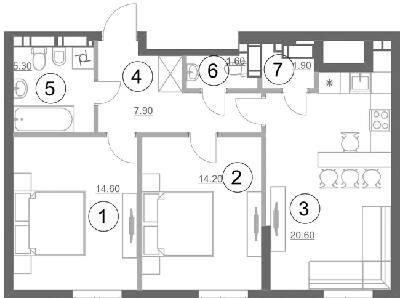 2-кімнатна 66.1 м² в ЖК Greenville Park від 63 250 грн/м², Київ