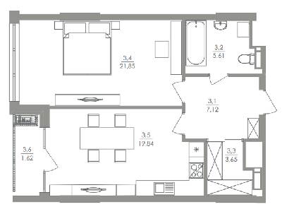 1-кімнатна 59.69 м² в ЖК Greenville на Печерську від 39 650 грн/м², Київ