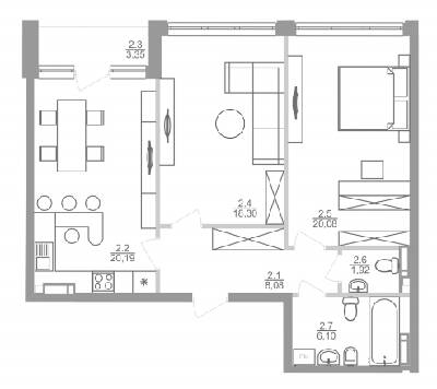 2-кімнатна 76.34 м² в ЖК Greenville на Печерську від 53 800 грн/м², Київ