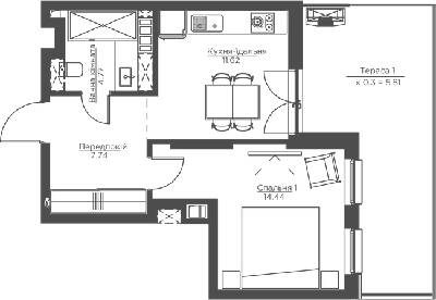 1-комнатная 44.37 м² в ЖК Happy House от 42 650 грн/м², Киев
