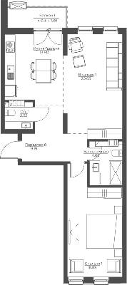 2-комнатная 70.9 м² в ЖК Happy House от 35 900 грн/м², Киев