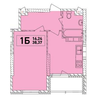 1-комнатная 38.37 м² в ЖК Lego House от застройщика, Киев