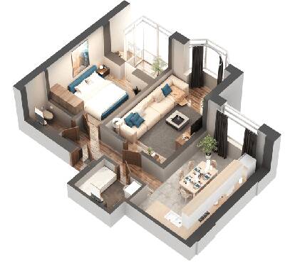 2-комнатная 59.16 м² в ЖК Гранд Бурже от 22 789 грн/м², г. Буча