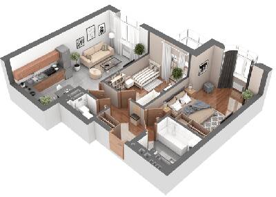 2-комнатная 65.07 м² в ЖК Гранд Бурже от 22 789 грн/м², г. Буча