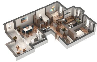 3-комнатная 91.24 м² в ЖК Гранд Бурже от 22 153 грн/м², г. Буча