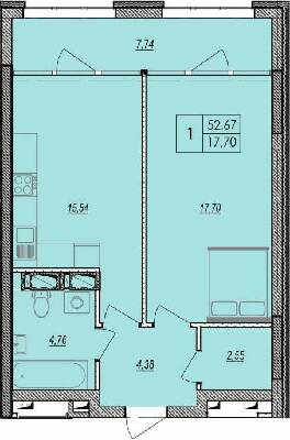 1-кімнатна 52.67 м² в ЖК Olympic Park від 27 000 грн/м², Київ