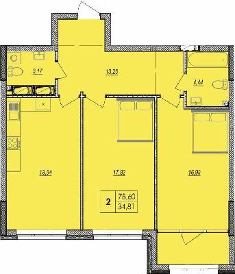 2-кімнатна 78.6 м² в ЖК Olympic Park від 28 000 грн/м², Київ