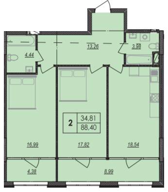 2-кімнатна 88.4 м² в ЖК Olympic Park від 28 000 грн/м², Київ