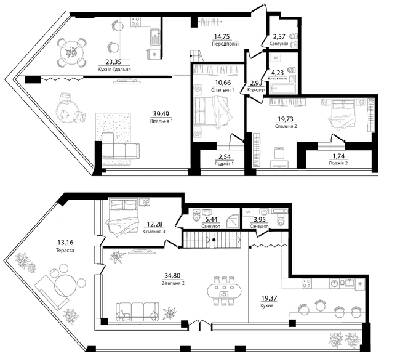 Двухуровневая 210.31 м² в ЖК Philadelphia Concept House от 96 250 грн/м², Киев