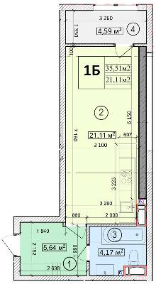 1-комнатная 35.51 м² в ЖК Podil Plaza & Residence от 45 000 грн/м², Киев