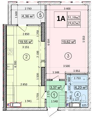 1-комнатная 51.1 м² в ЖК Podil Plaza & Residence от 62 000 грн/м², Киев
