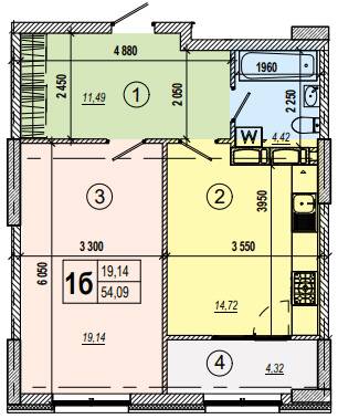 1-комнатная 54.09 м² в ЖК Podil Plaza & Residence от 47 250 грн/м², Киев