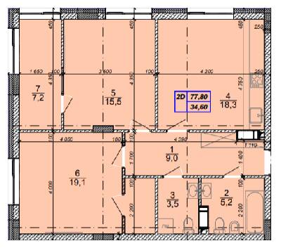 2-комнатная 77.8 м² в ЖК Podil Plaza & Residence от 38 000 грн/м², Киев