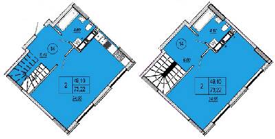 Двухуровневая 73.22 м² в ЖК Podil Plaza & Residence от 42 000 грн/м², Киев