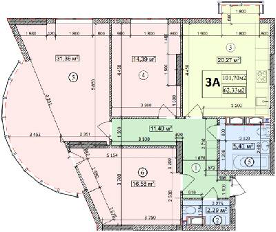 3-комнатная 101.77 м² в ЖК Podil Plaza & Residence от 43 000 грн/м², Киев