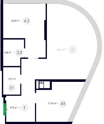 2-кімнатна 75.51 м² в ЖК White Lines від 45 450 грн/м², Київ