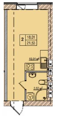 1-комнатная 21.53 м² в ЖК Wood Park от 19 700 грн/м², Киев