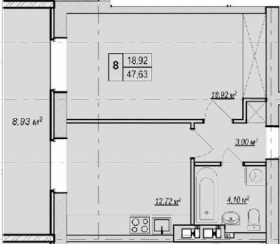 1-кімнатна 47.63 м² в ЖК Метро парк від 22 500 грн/м², Київ