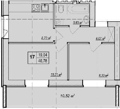 2-кімнатна 46.78 м² в ЖК Метро парк від 29 900 грн/м², Київ