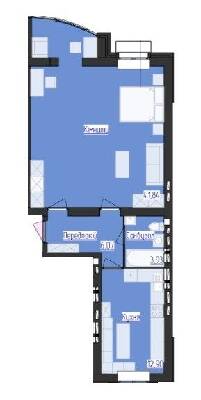 1-комнатная 64.74 м² в ЖК Лазурный от застройщика, Харьков