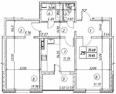 2-кімнатна 71.93 м² в ЖК Ревуцький від 18 500 грн/м², Київ