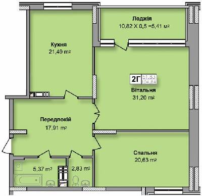2-кімнатна 104.84 м² в ЖК по вул. Ю. Кондратюка від 22 500 грн/м², Київ