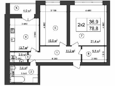2-комнатная 78.9 м² в ЖК Сырецкий парк от 24 450 грн/м², Киев