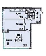 2-кімнатна 86.24 м² в ЖК Тридцять восьма перлина від 50 500 грн/м², Київ