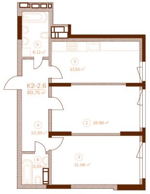 2-кімнатна 83.52 м² в ЖК Stanford від 65 950 грн/м², Київ