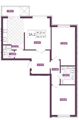 3-комнатная 83.27 м² в ЖК Голосеевский от 50 760 грн/м², Киев