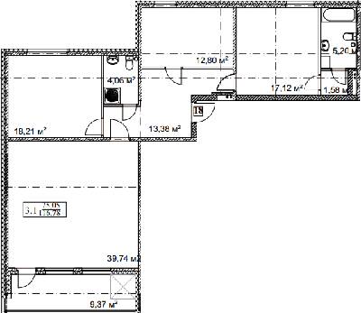 3-комнатная 116.78 м² в ЖК Грюнвальд от 25 550 грн/м², Киев