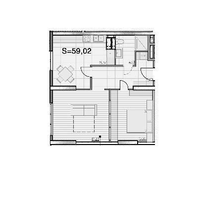 2-кімнатна 59.02 м² в ЖК Парк Хілс (Молодіжна ініціатива) від 24 250 грн/м², Київ