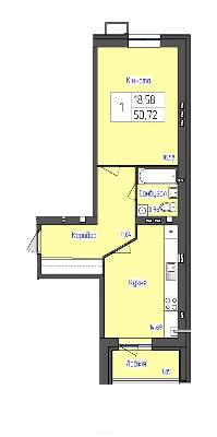 1-кімнатна 50.72 м² в ЖК SkyCity від 18 000 грн/м², м. Бориспіль