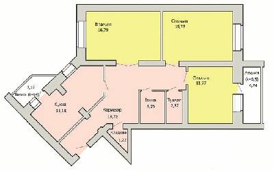 3-кімнатна 87.54 м² в ЖК Левада від забудовника, м. Бориспіль