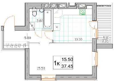 1-комнатная 37.45 м² в ЖК Именно Тот от 14 000 грн/м², пгт Немешаево