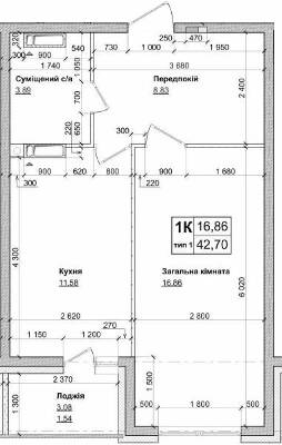 1-кімнатна 42.7 м² в ЖК Атлант на Київській від 20 600 грн/м², м. Бровари